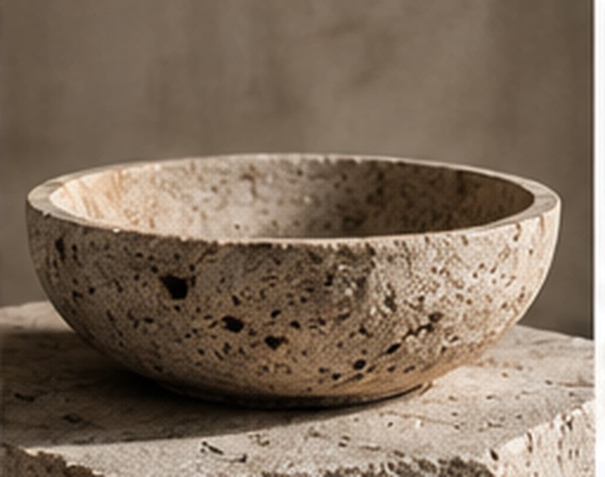Travertine Study Bowl